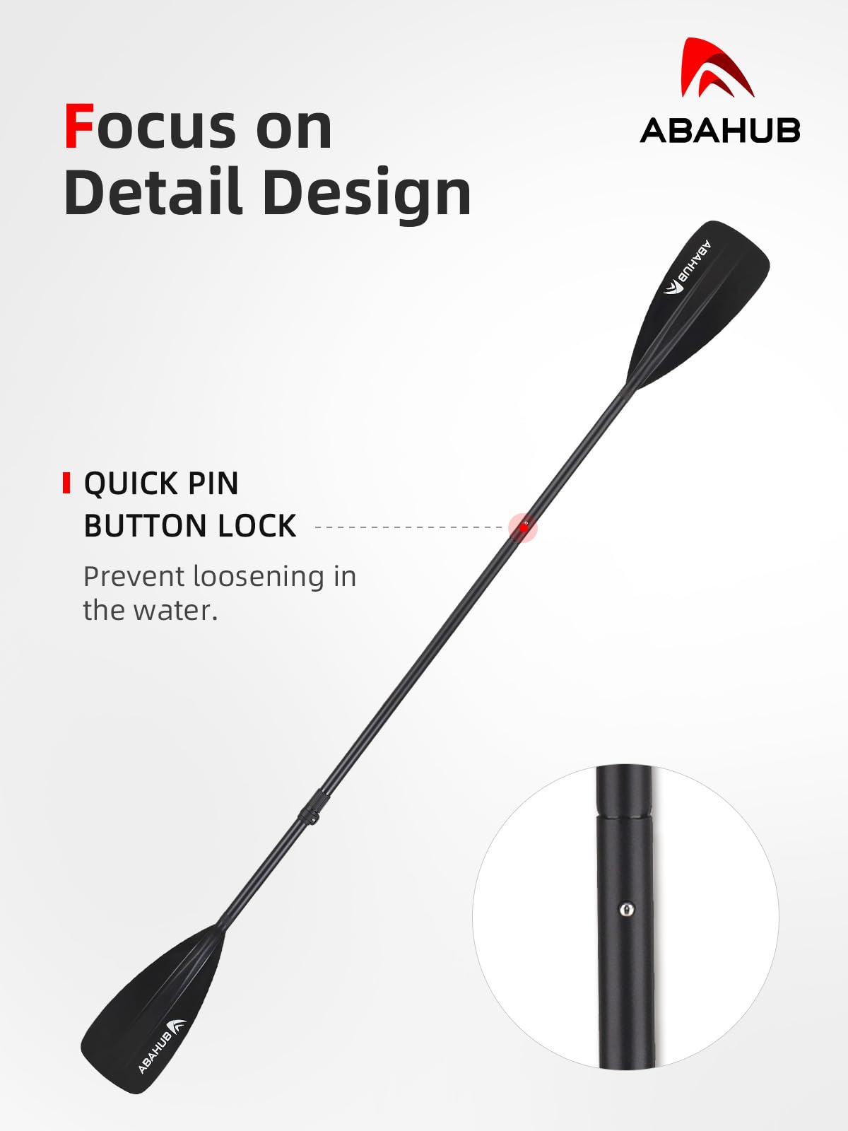 Abahub SUP Paddles - 4 Piece Adjustable Stand up Paddle - Lightweight Oar for Paddleboard, Aluminum Alloy PU Coated Shaft 68" - 86", Black Plastic Nylon Blade