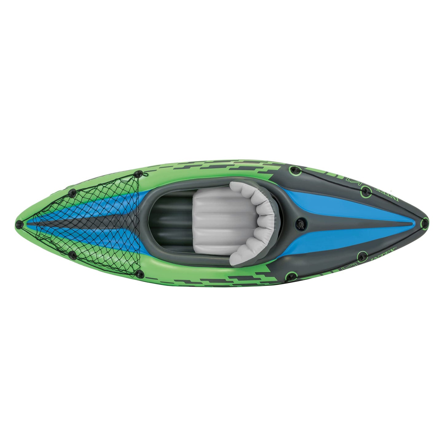 Intex 68305EP Challenger K1 Inflatable Kayak Set: Includes Deluxe 86in Kayak Paddles and High-Output Pump – Adjustable Seat with Backrest – Removable Skeg – 1-Person – 220lb Weight Capacity