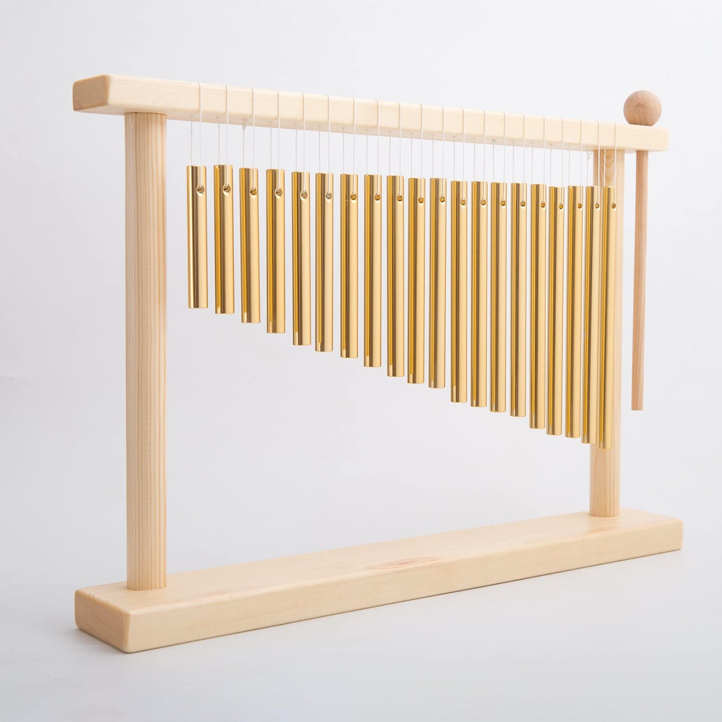 ENNBOM 20 Note Chime Table Top Bar Chime Wind Chime 20 Bars Instrument Percussion with Mallet (Gold)