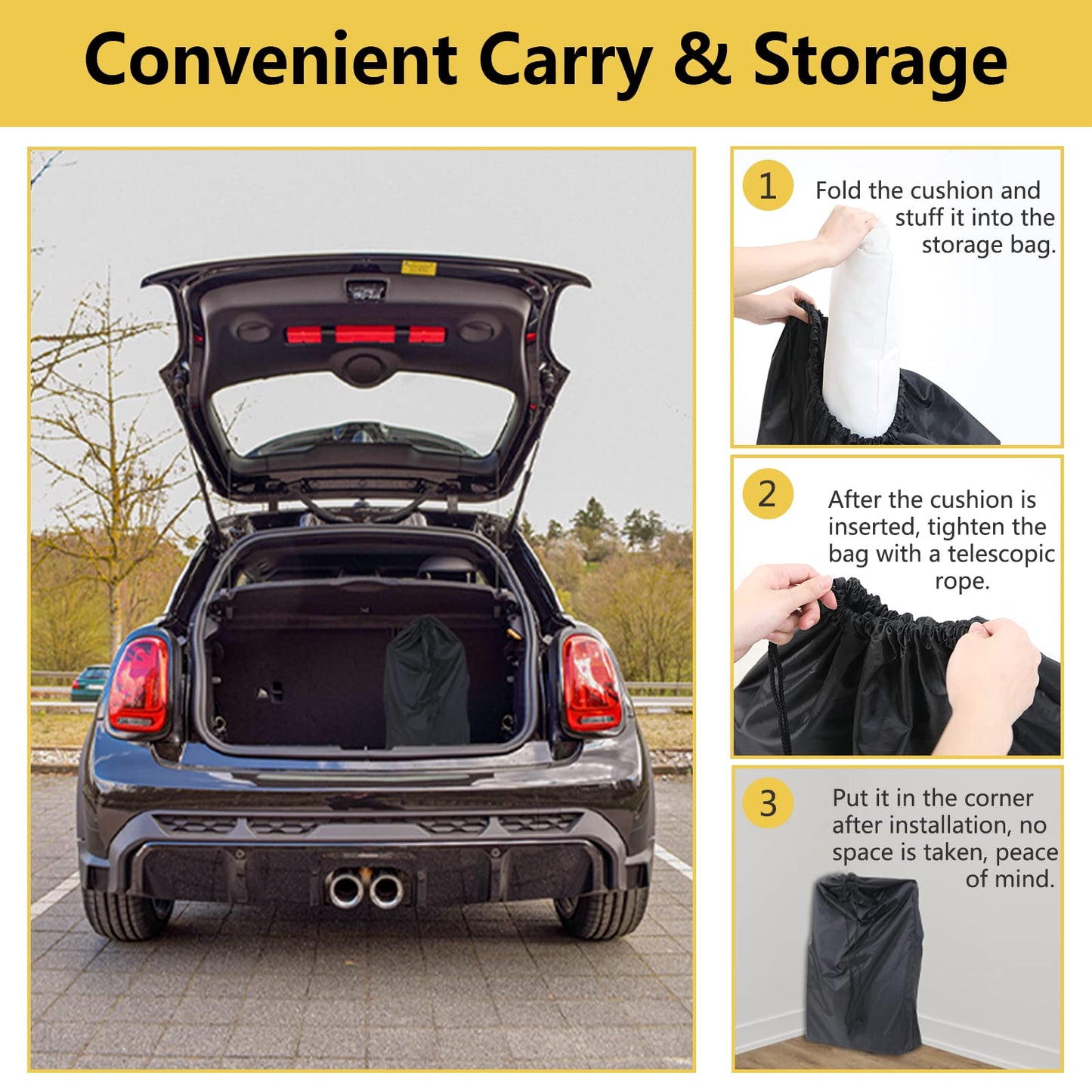 FUNNIU Dog Car Booster Seat for Medium/Large Dogs or Two Small Dogs, Pet Car Seat Travel Safety Fully Detachable Washable for Back Seat, Portable Dog Travel Bed with Soft Cushion, Black
