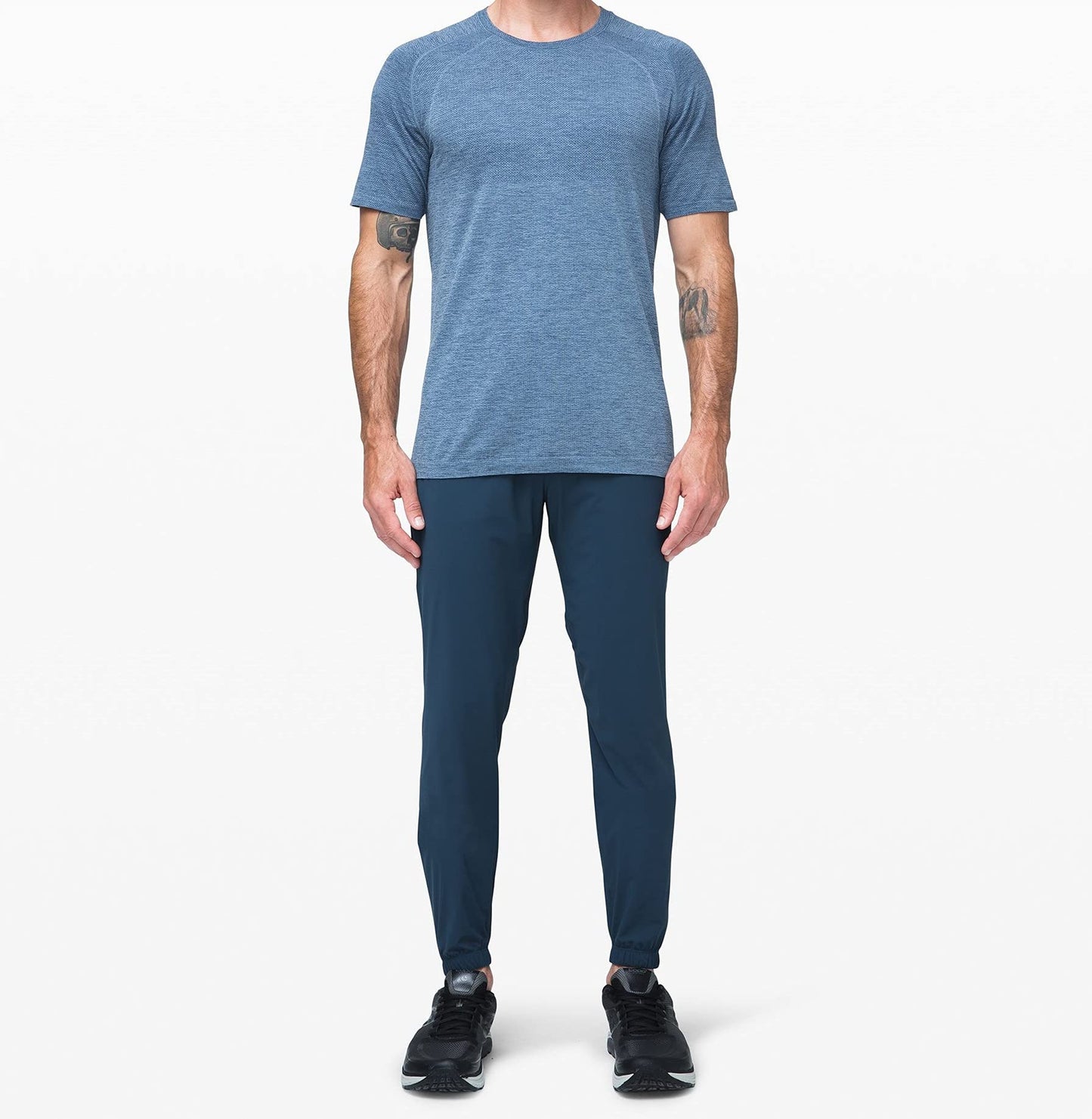 lululemon Men's Metal Vent Tech Short Sleeve Crew 2.0 T-Shirt (Midnight Shadow/Tempest Blue, L)