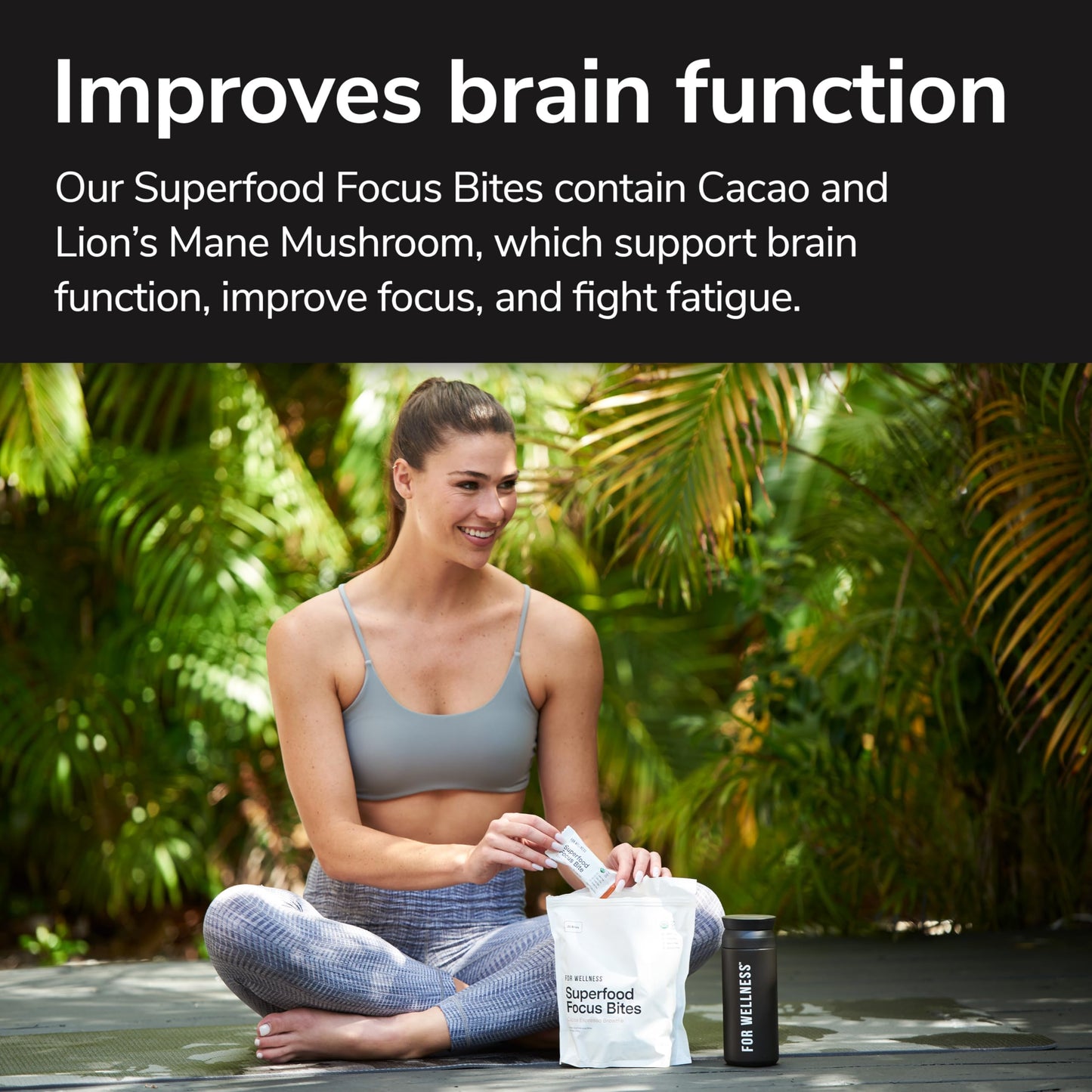 For Wellness Superfood Focus Bites (20 Count), Cocoa Espresso Brownie – Reduces Fatigue, Improves Digestion & Support Brain Function