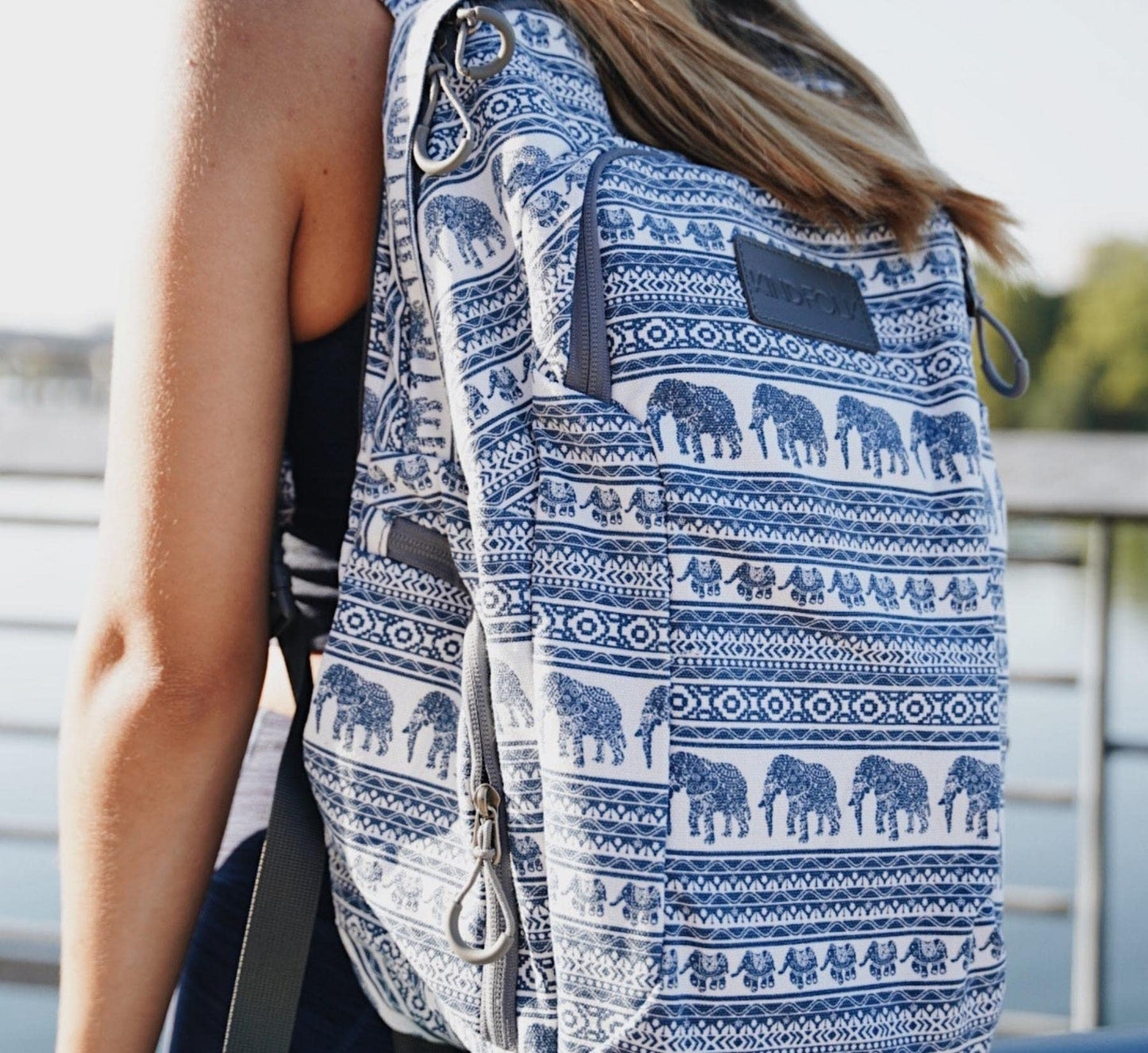 Kindfolk Yoga Mat Backpack Two Straps Patterned Canvas (Jubilee)