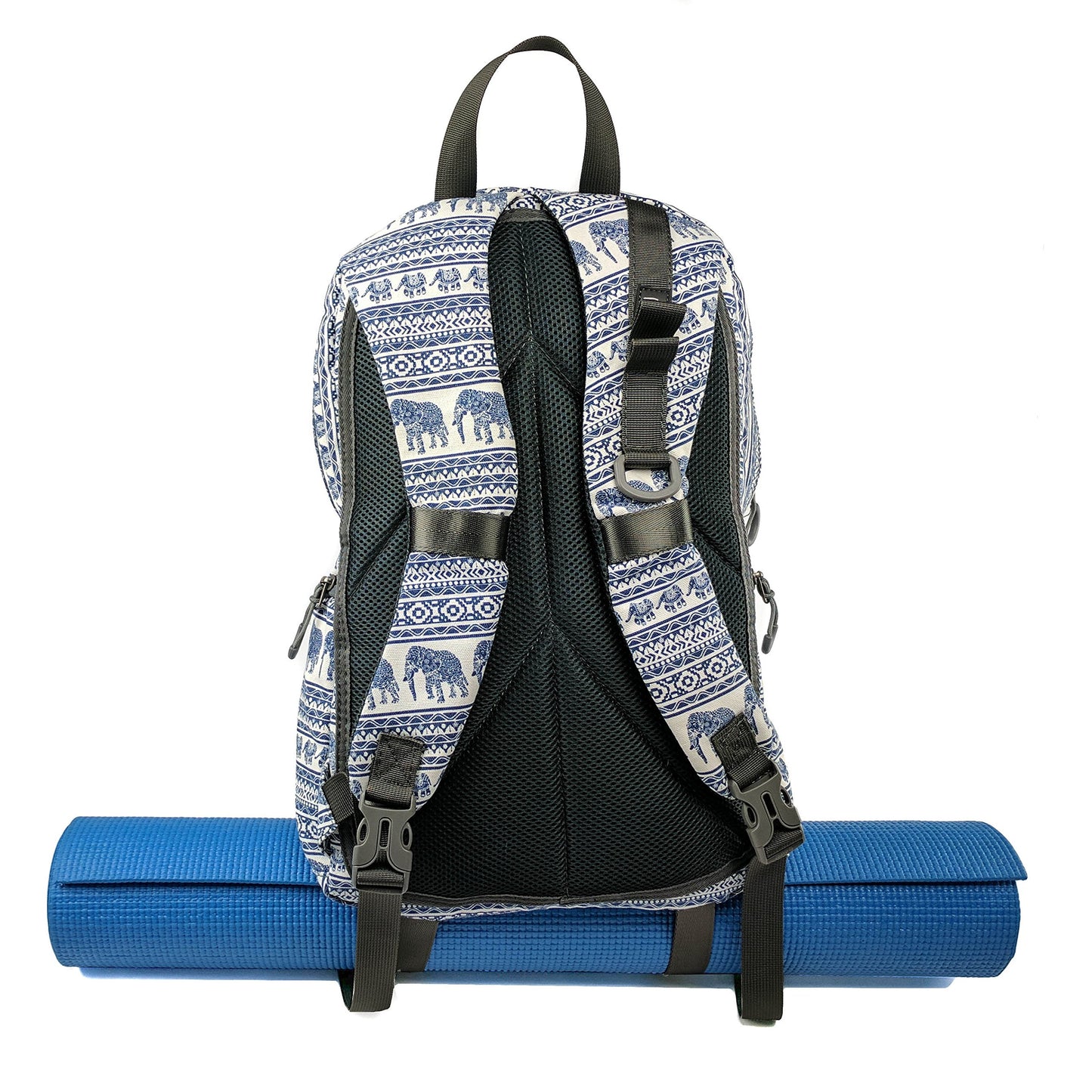 Kindfolk Yoga Mat Backpack Two Straps Patterned Canvas (Jubilee)