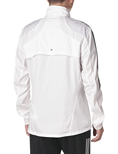 adidas Men's Marathon Jacket 3-Stripes, White/Black, X-Large