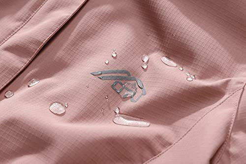 OTU Women's Waterproof Rain Jacket Lightweight Hooded Raincoat for Hiking Travel Outdoor Pink M