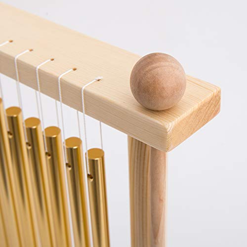 ENNBOM 20 Note Chime Table Top Bar Chime Wind Chime 20 Bars Instrument Percussion with Mallet (Gold)