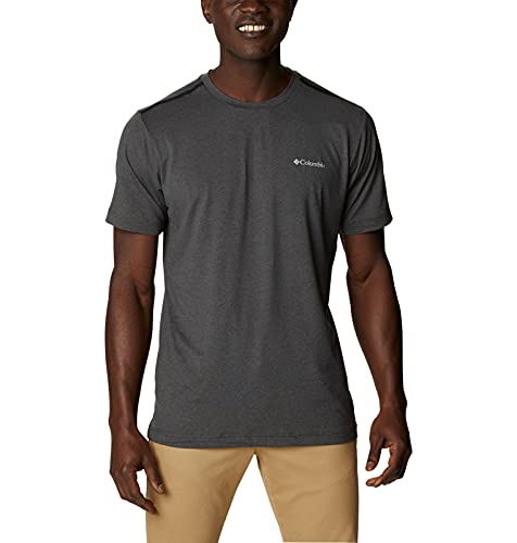Columbia Men's Tech Trail Crew Neck Shirt, Wicking, Sun Protection, Shark, Medium