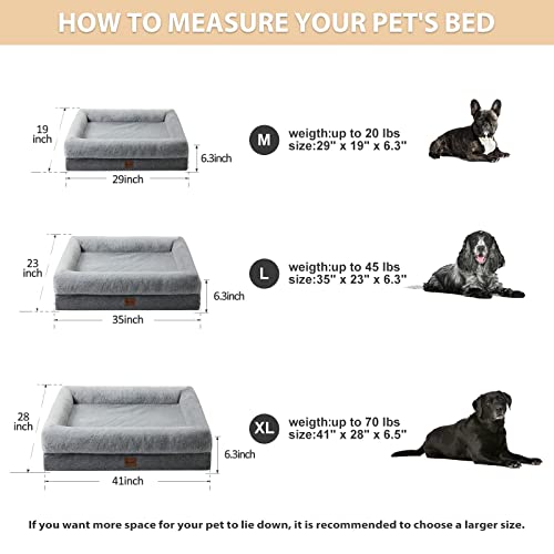 BFPETHOME Sofa Dog Beds for Large Dogs, Washable Large Dog Bed with Bolster, Orthopedic Large Dog Beds with Removable Covers & Waterproof Dog Bed for Pet