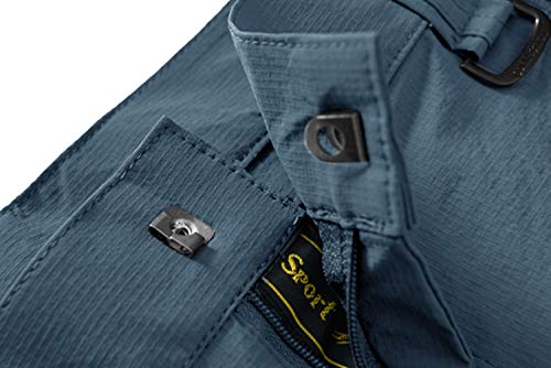 TBMPOY Men's Lightweight Hiking Pants Quick Dry Mountain Fishing Camping Travel Outdoor Pants Thin Stone Blue L
