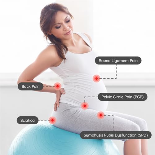 BABYGO® Birthing Ball for Pregnancy & Labor + Our Award Winning Book - Exercise, Birth & Recovery Plan, 5X Stronger Than a Yoga Ball with Eco Friendly Material (Turquoise, 65cm)