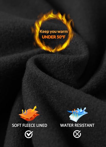 BALEAF Women's Fleece Lined Leggings Thermal Warm Winter Tights High Waisted Thick Yoga Pants Cold Weather with Pockets Black S