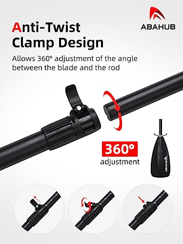 Abahub SUP Paddles - 4 Piece Adjustable Stand up Paddle - Lightweight Oar for Paddleboard, Aluminum Alloy PU Coated Shaft 68" - 86", Black Plastic Nylon Blade
