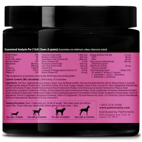 Pet Honesty Dog Dental Health - Vitamins for Teeth & Gums - Dog Vitamins and Supplements for Dog Dental Care