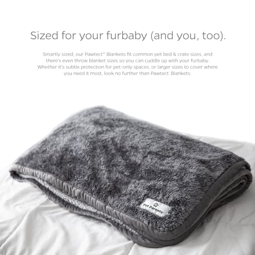 Pet Parents Pawtect Blanket, Premium Waterproof Cat & Dog Blanket with WickQuick & Sherpup Technology, Puppy Blanket, Waterproof Dog Blanket, Blankets for Dogs, Cat Blanket Slate 50x60