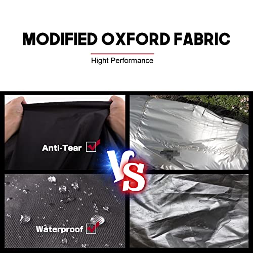 LIBZAKI 9.3-10.5ft Kayak Cover Accessories/Canoe Cover,Upgraded Thickened Waterproof & UV Protection Kayak Covers for Indoor/Outdoor Storage-S-Silver
