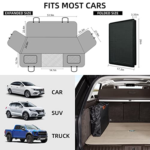 YJGF Back Seat Extender ,Dog Car Seat Cover for Back Seat Bed Inflatable for Car Camping Air Mattress, Hammock Travel Bed,Non Inflatable Car Bed Mattress for Car SUV Truck (Black)