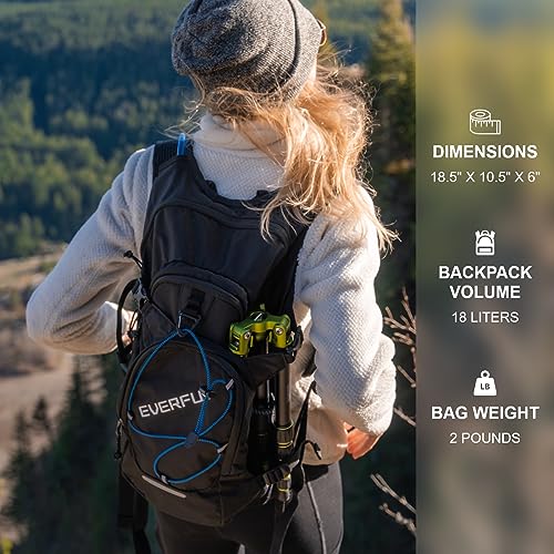 Everfun Hydration Backpack 18L with Water Bladder 2L Hiking Water Backpack Women Men Hydration Pack Insulated Lightweight Day Hydropack with Storage for Hiking, Biking, Running, Festival