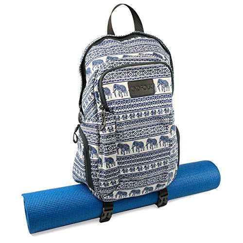 Kindfolk Yoga Mat Backpack Two Straps Patterned Canvas (Jubilee)