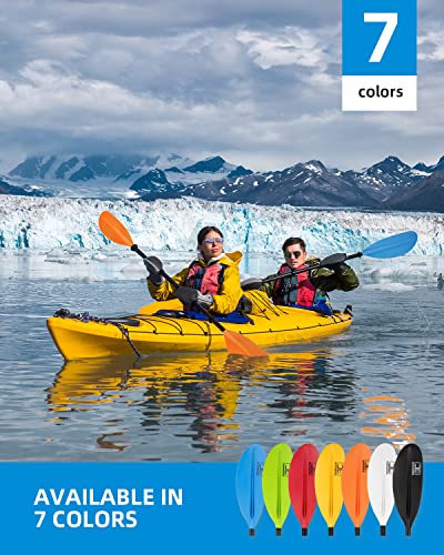 OCEANBROAD Kayak Paddle 90.5in/230cm Alloy Shaft Kayaking Boating Canoeing Oar with Paddle Leash 1 Paddle, Black