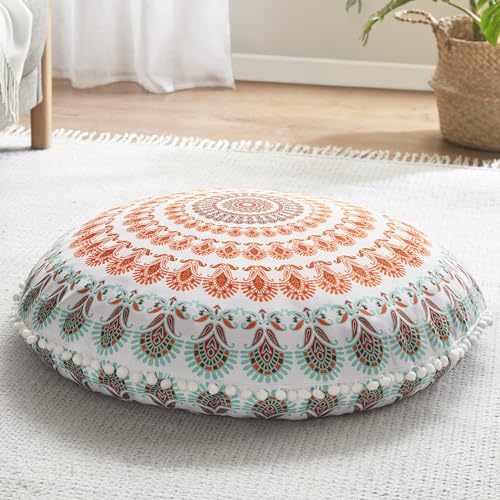 Codi Meditation Floor Pillow Round Large Pillows Seating for Adults Good Karma Day