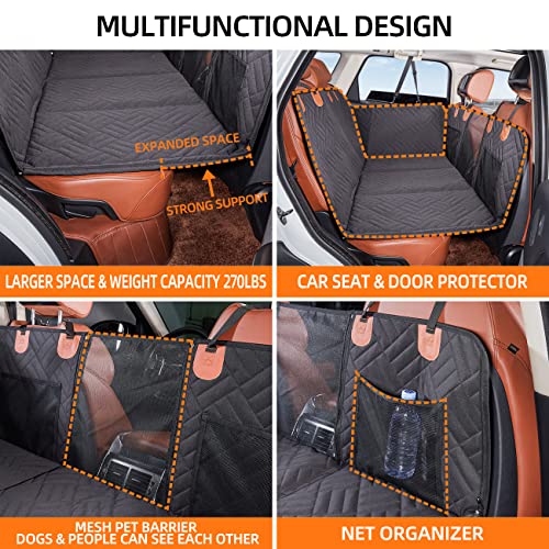 YJGF Back Seat Extender ,Dog Car Seat Cover for Back Seat Bed Inflatable for Car Camping Air Mattress, Hammock Travel Bed,Non Inflatable Car Bed Mattress for Car SUV Truck (Black)