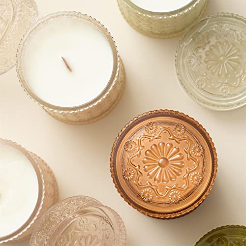 LA JOLIE MUSE Sandalwood Candle, Wood Wicked Large Candle for Home Scented, Scented Candle Gifts for Men&Women, Long Burning Glass Jar Candle, Santal Himalayen, 19oz