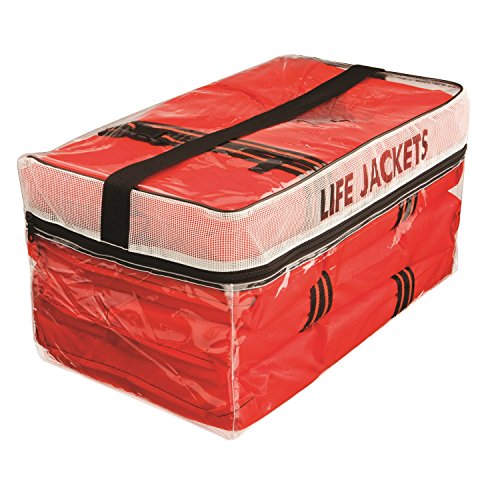 Absolute Outdoor Kent Clear Storage Bag with Type II Life Jackets, 4 Each (Adult, Orange)