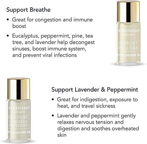 Aromatherapy Associates Ultimate Wellbeing Miniature Bath and Shower Oils, Premium Natural Body Oil Collection in a Decorative Gift Box, 10 Hydrating Body Oils, 0.10 Oz Each