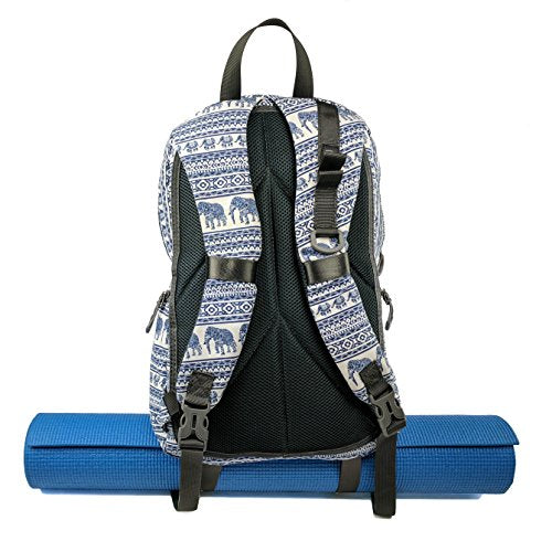 Kindfolk Yoga Mat Backpack Two Straps Patterned Canvas (Jubilee)