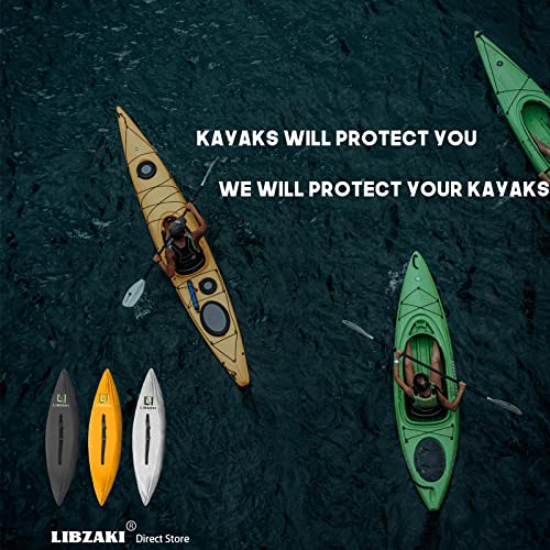 LIBZAKI 9.3-10.5ft Kayak Cover Accessories/Canoe Cover,Upgraded Thickened Waterproof & UV Protection Kayak Covers for Indoor/Outdoor Storage-S-Silver