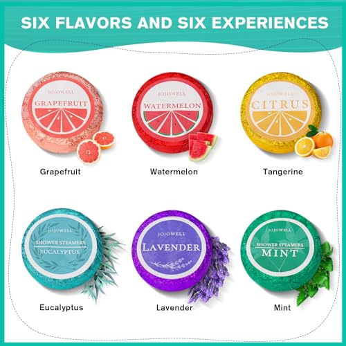 JoJowell Shower Steamers Aromatherapy - 18 Pack Shower Bombs Birthday Gifts for Women, Organic Essential Oils, Self Care, Stocking Stuffers for Adults, Christmas Gifts for Women, Men, Mom