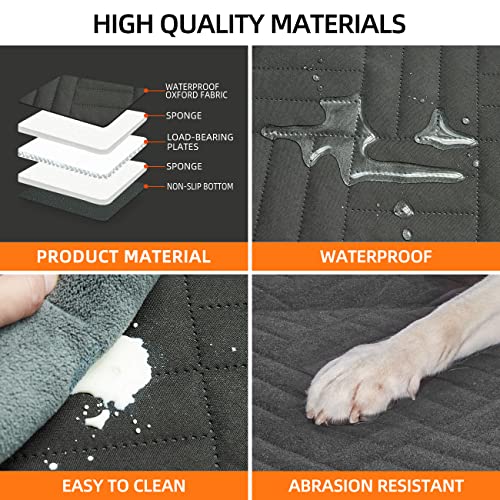 YJGF Back Seat Extender ,Dog Car Seat Cover for Back Seat Bed Inflatable for Car Camping Air Mattress, Hammock Travel Bed,Non Inflatable Car Bed Mattress for Car SUV Truck (Black)
