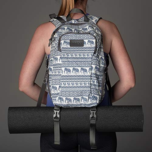 Kindfolk Yoga Mat Backpack Two Straps Patterned Canvas (Jubilee)
