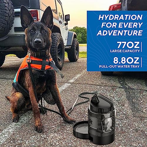 Dog Water Bowl Dispenser,Travel Dog Bowls for Camping Dog Park Hunting, 77OZ Dog Water Dispenser with Pull-Out Travel Water Bowls for Dogs,Dog Travel Water Bowl Dispenser Pet Dog Water Bottle,BPA Free