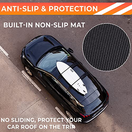 ZONETECH Soft Roof Rack Pads Heavy Duty, Use with or Without Cross Bar, Non-Slip, Use for Kayak, Surfboard, Canoe, and More (1 Set)