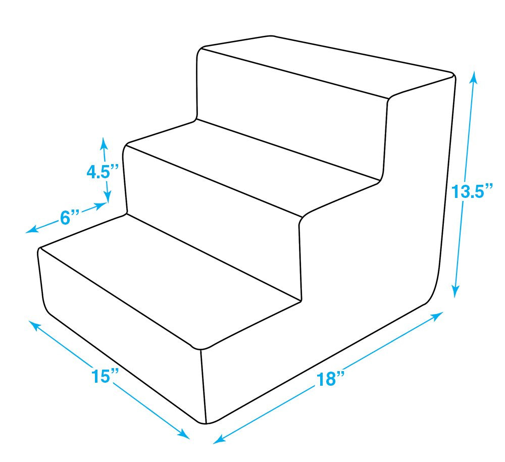 Best Pet Supplies Dog Stairs for Small Dogs & Cats, Foam Pet Steps Portable Ramp for Couch Sofa and High Bed Non-Slip Balanced Indoor Step Support, Paw Safe No Assembly - Ivory, 3-Step