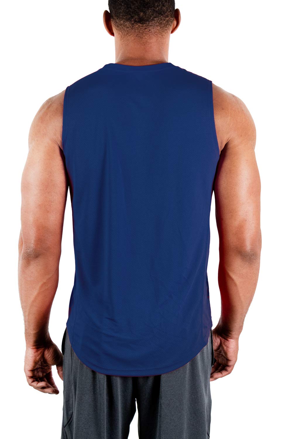 DEVOPS 3 Pack Men's Muscle Shirts Sleeveless Dry Fit Gym Workout Tank Top (2X-Large, Black/Navy/Gray)