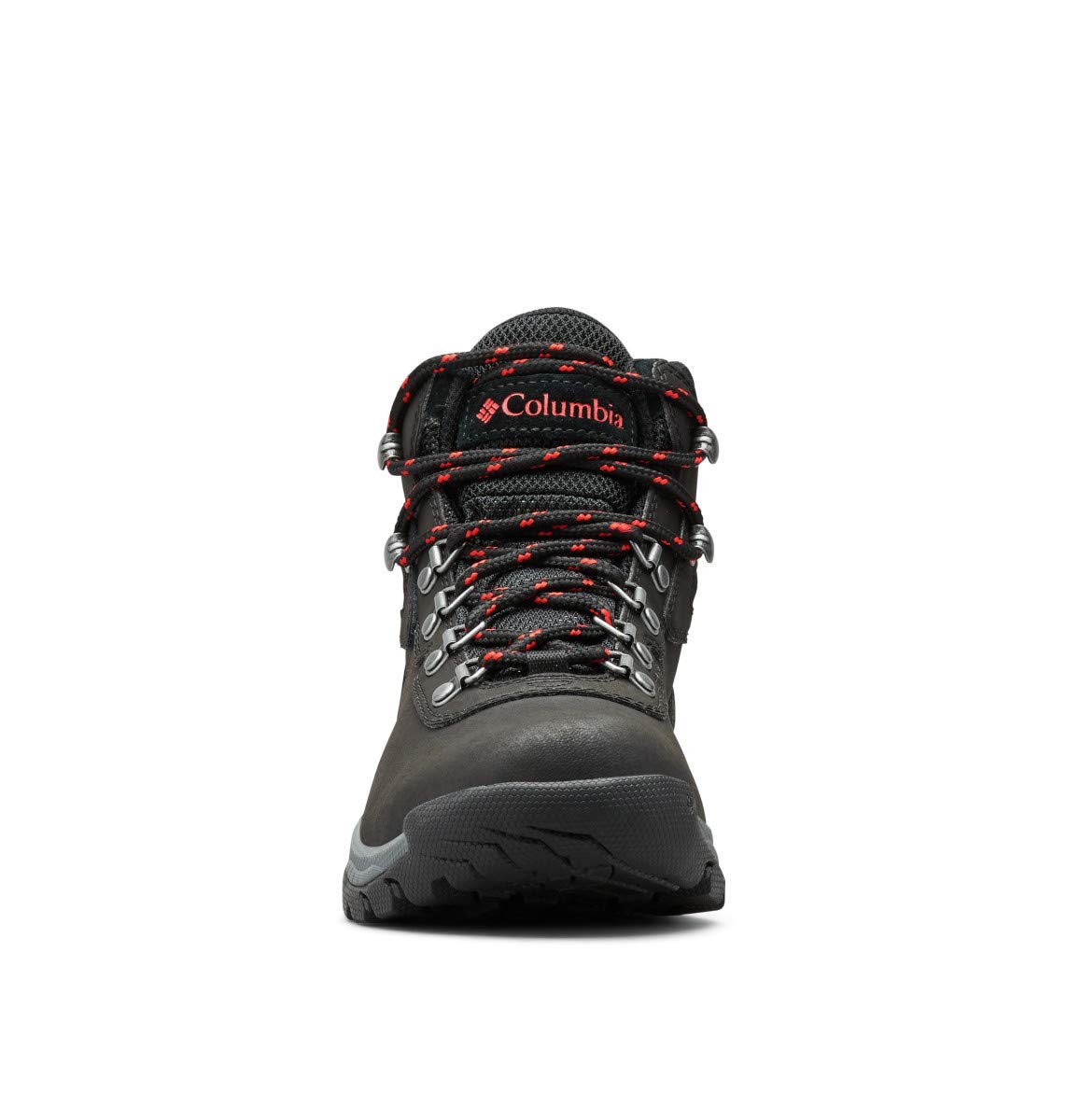 Columbia womens Newton Ridge Plus Waterproof Hiking Boot, Black/Poppy Red, 10 US