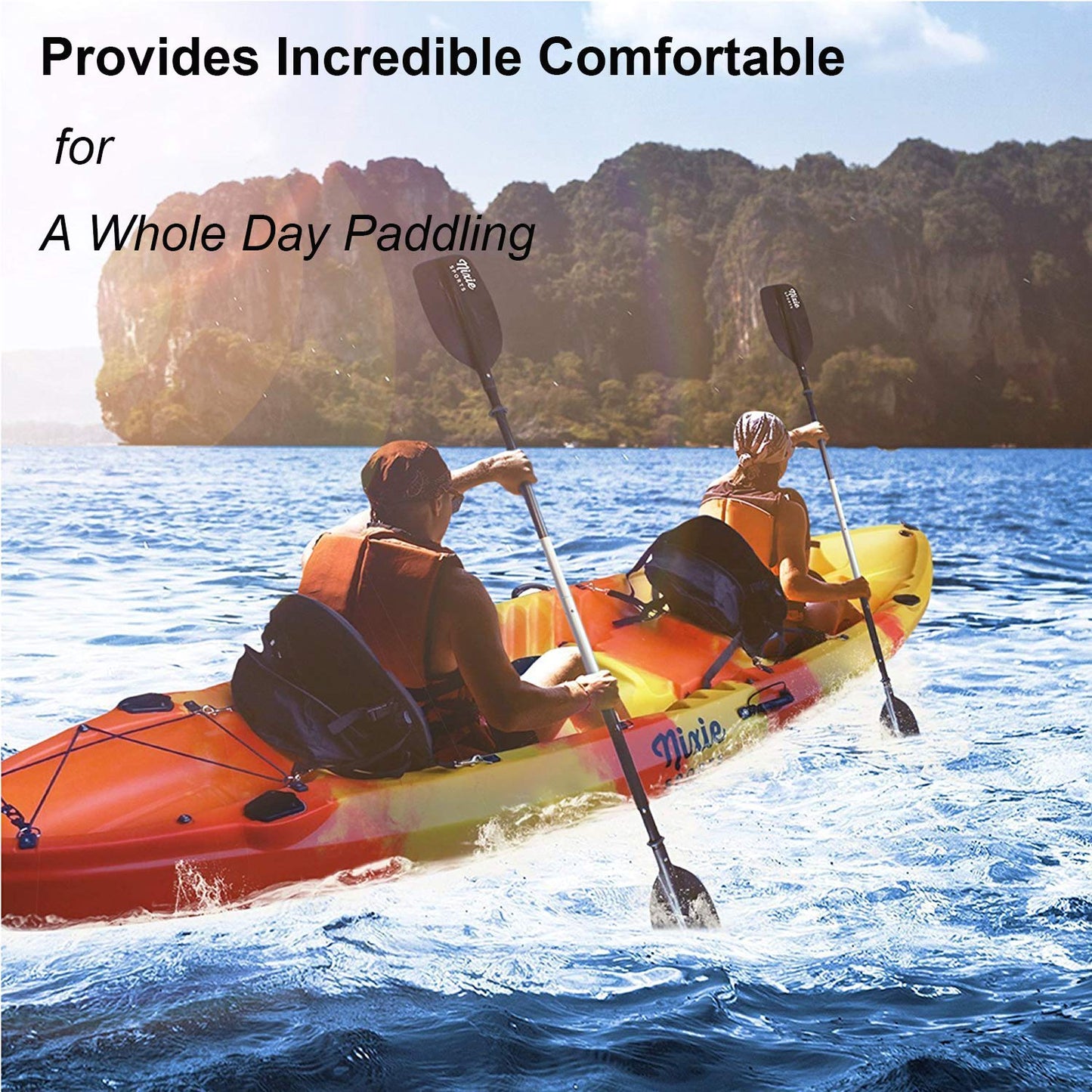 2 Pack of Kayak Seat Deluxe Padded Canoe Backrest Seat Sit On Top Cushioned Back Support SUP Paddle Board Seats with Detachable Storage Bag 4 Adjustable Straps for Kayaking Canoeing Rafting Fishing