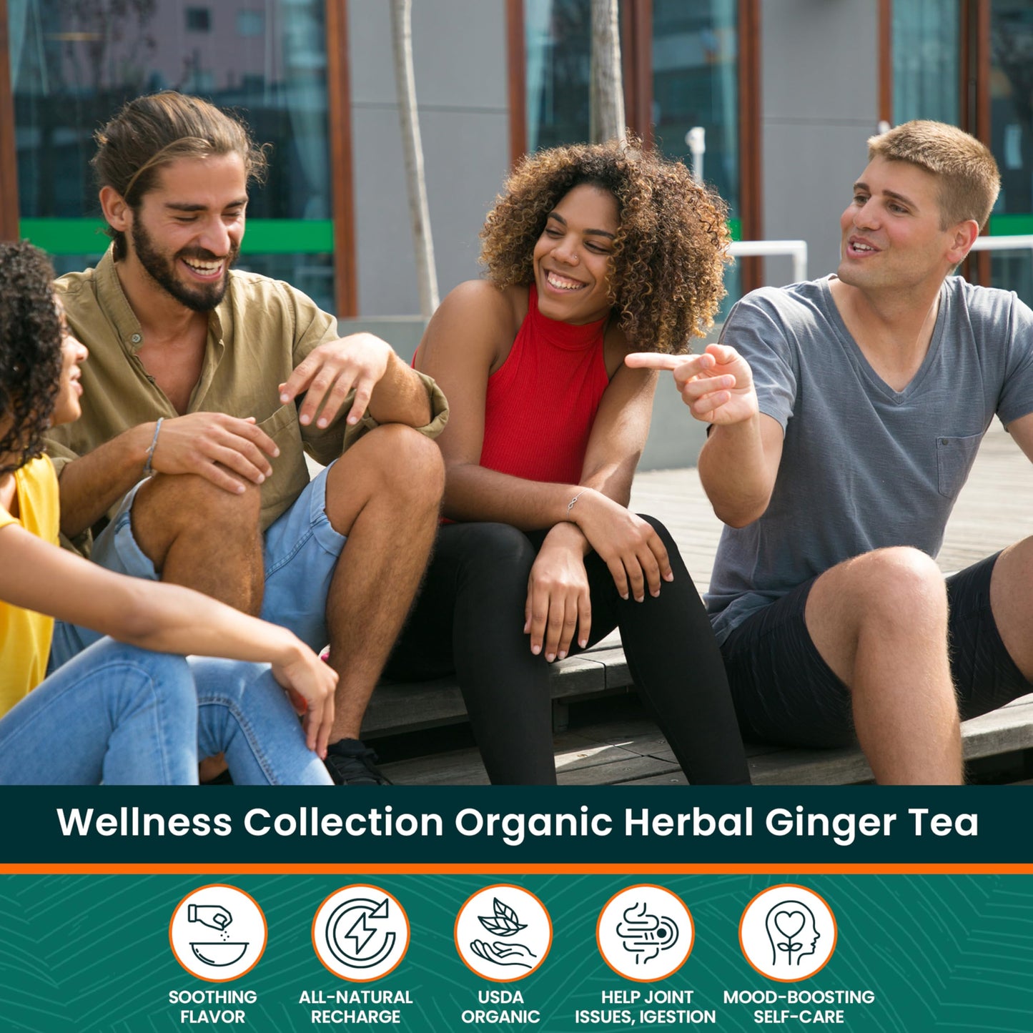 Herbaly Wellness Collection Tea - 8 Active Herbs - Improve General Health, Strengthen Immunity - Natural, Organic, Non-GMO, Vegan, Sugar Free - 2 Pack, 56 Pyramid Tea Bags