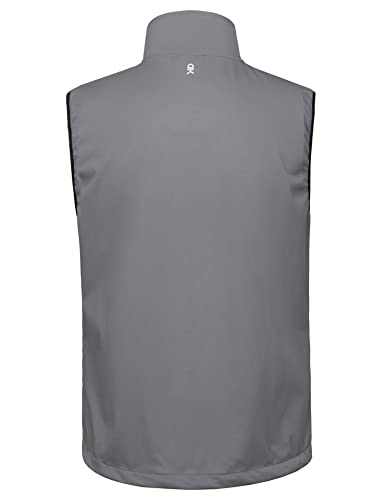 Little Donkey Andy Men's Lightweight Softshell Vest, Windproof Sleeveless Jacket for Travel Hiking Running Golf Gray L