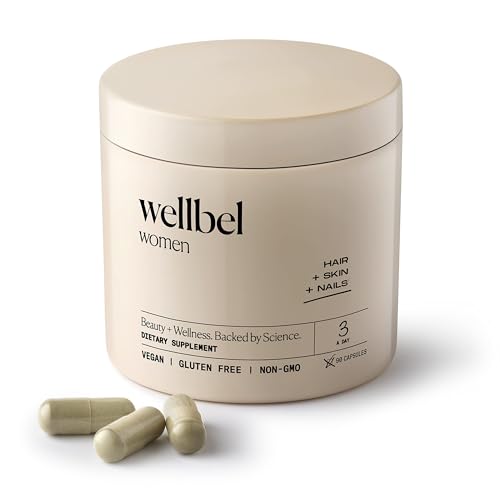 WELLBEL Women Clean Supplement for Hair, Skin, and Nails, Vegan, Gluten Free and Non GMO 90 Count