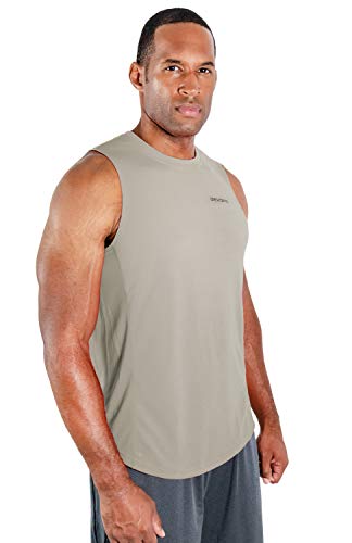 DEVOPS 3 Pack Men's Muscle Shirts Sleeveless Dry Fit Gym Workout Tank Top (2X-Large, Black/Navy/Gray)