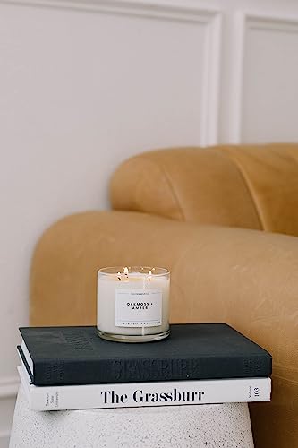 Calyan Wax Soy Wax Candle, Evergreen Eucalyptus, 3 Wick Scented Candle for The Home | Premium Candle with Essential Oils | 14.9 oz Soy Wax, 43 Hour Burn Time, Large Candle in Glass Jar