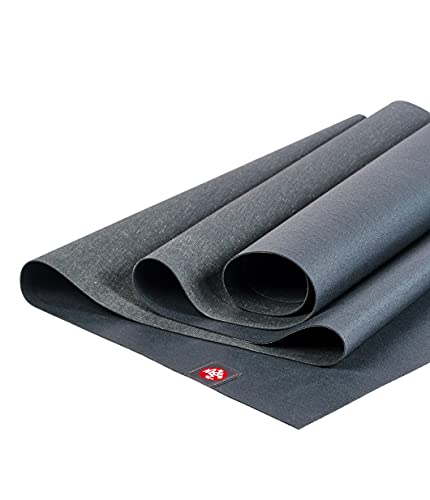 Manduka eKO Superlite Yoga Mat for Travel - Lightweight, Easy to Roll and Fold, Durable, Non Slip Grip, 1.5mm Thick, Charcoal Grey, 71" x 24"