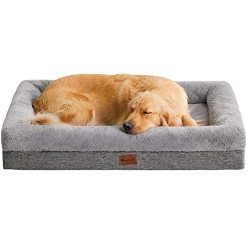BFPETHOME Sofa Dog Beds for Large Dogs, Washable Large Dog Bed with Bolster, Orthopedic Large Dog Beds with Removable Covers & Waterproof Dog Bed for Pet