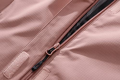 OTU Women's Waterproof Rain Jacket Lightweight Hooded Raincoat for Hiking Travel Outdoor Pink M