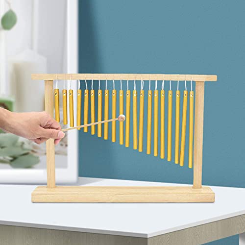 ENNBOM 20 Note Chime Table Top Bar Chime Wind Chime 20 Bars Instrument Percussion with Mallet (Gold)