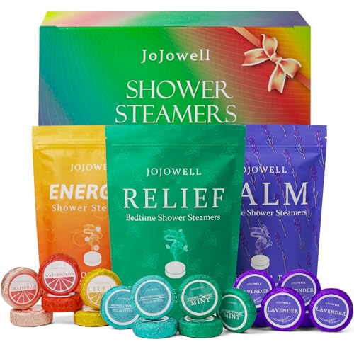 Shower Steamers Aromatherapy - 18 Pack Shower Bombs Birthday Gifts for Women, Stocking Stuffers for Women Organic with Eucalyptus Mint Lavender Watermelon Grapefruit Essential Oils Stress Relief